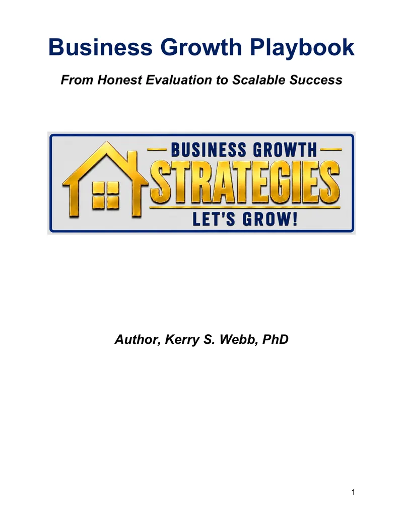 First page of the Business Growth Playbook, part of the Home-Service Profit and Performance Toolkit