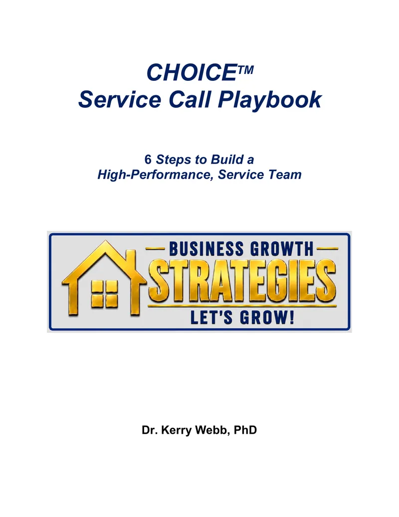 First page of the CHOICE Service Call Playbook overview